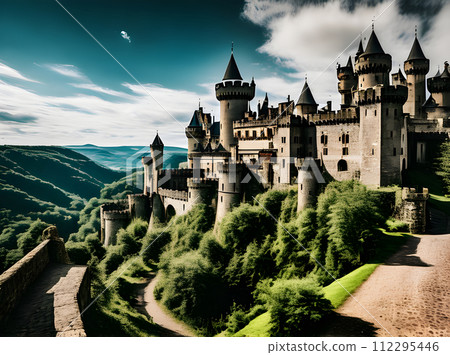 Ancient fortress standing tall throughout centuries. 112295446