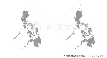Philippines map with administrative divisions. Vector illustration. Philippines map with administrative divisions. Vector illustration. 112295490