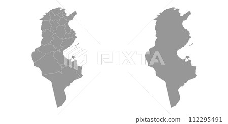 Tunisia map with administrative divisions. Vector illustration. 112295491