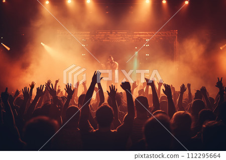 AI-generated content. A crowd of people hanging out at a concert 112295664