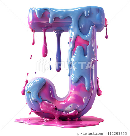 3D liquid letters A to Z dripping with cool, fresh colors with transparent background. 3D liquid letters A to Z dripping with cool, fresh colors with transparent background. 112295833