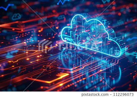 AI-generated content. A computer chip with a cloud on it AI-generated content. A computer chip with a cloud on it 112296073