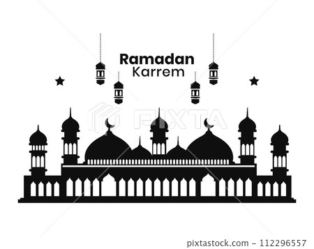 silhouette, ramadan, vector 112296557