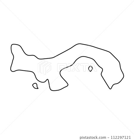 Panama country simplified map. Thin black outline contour. Simple vector icon 112297121
