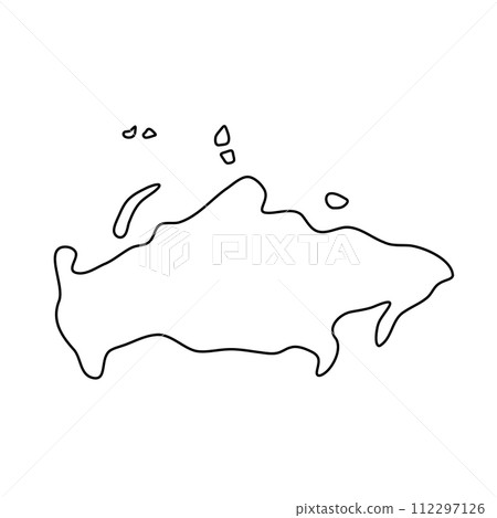Russia country simplified map. Thin black outline contour. Simple vector icon 112297126