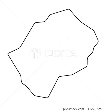 Lesotho country simplified map. Thin black outline contour. Simple vector icon Lesotho country simplified map. Thin black outline contour. Simple vector icon 112297259