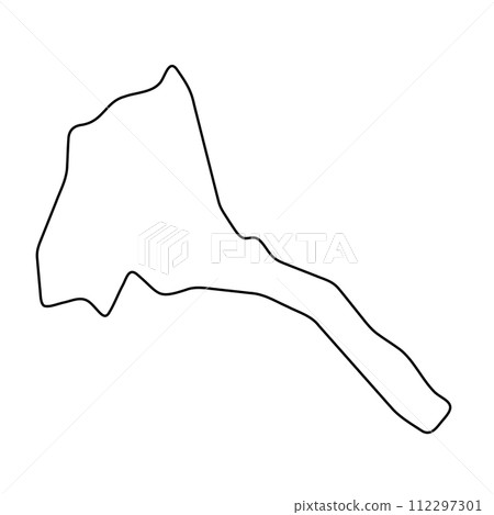 Eritrea country simplified map. Thin black outline contour. Simple vector icon Eritrea country simplified map. Thin black outline contour. Simple vector icon 112297301