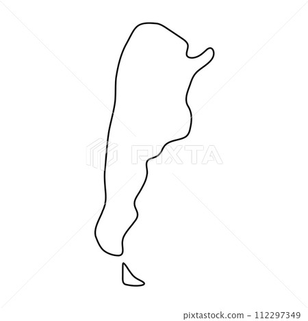 Argentina country simplified map. Thin black outline contour. Simple vector icon Argentina country simplified map. Thin black outline contour. Simple vector icon 112297349