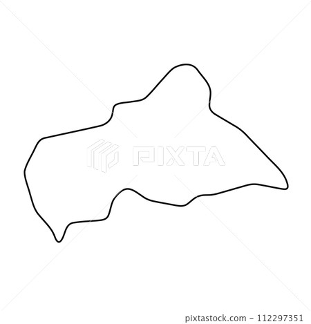 Central African Republic country simplified map. Thin black outline contour. Simple vector icon 112297351