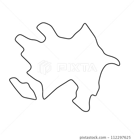 Azerbaijan country simplified map. Thin black outline contour. Simple vector icon Azerbaijan country simplified map. Thin black outline contour. Simple vector icon 112297625