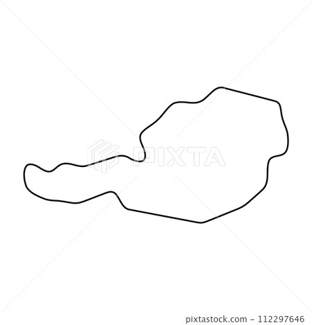 Austria country simplified map. Thin black outline contour. Simple vector icon 112297646