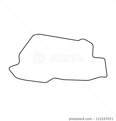Bhutan country simplified map. Thin black outline contour. Simple vector icon 112297651