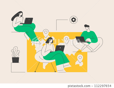 Outsourcing abstract concept vector illustration. 112297654