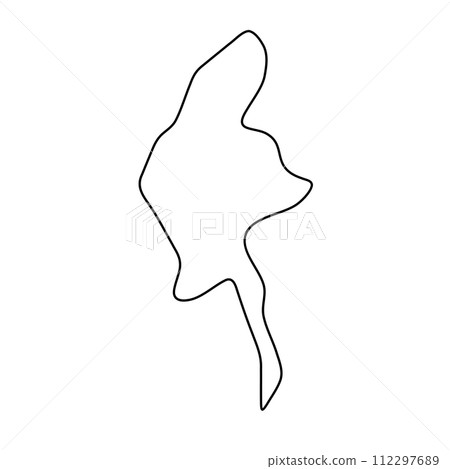 Myanmar country simplified map. Thin black outline contour. Simple vector icon 112297689
