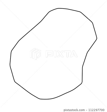 Nauru country simplified map. Thin black outline contour. Simple vector icon Nauru country simplified map. Thin black outline contour. Simple vector icon 112297700