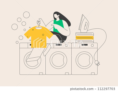 Laundry and dry cleaning abstract concept vector illustration. 112297703