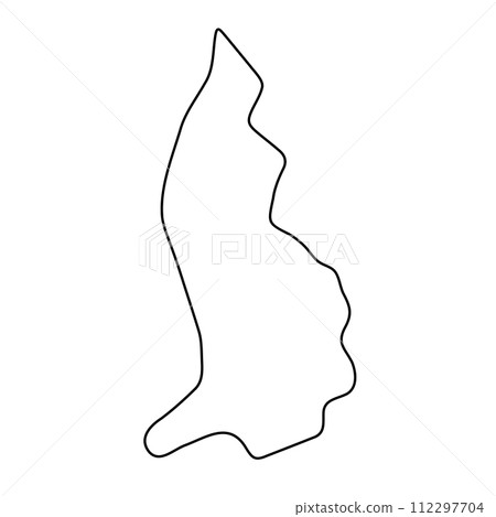 Liechtenstein country simplified map. Thin black outline contour. Simple vector icon 112297704