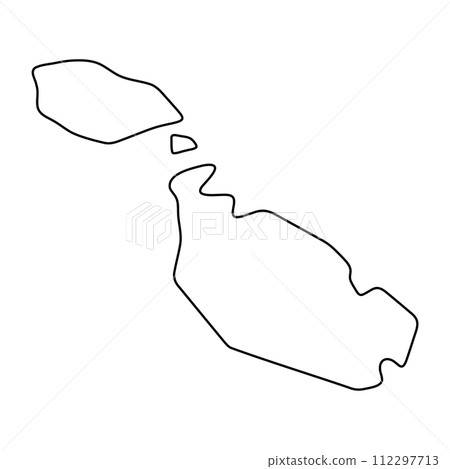 Malta country simplified map. Thin black outline contour. Simple vector icon Malta country simplified map. Thin black outline contour. Simple vector icon 112297713