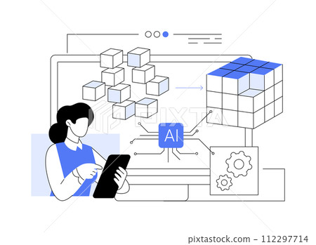 AI-Driven Data Transformation abstract concept vector illustration. 112297714