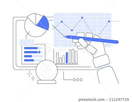 AI-Generated Predictive Insights abstract concept vector illustration. 112297729