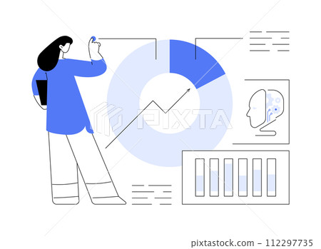 AI-Measured Campaign Success abstract concept vector illustration. AI-Measured Campaign Success abstract concept vector illustration. 112297735