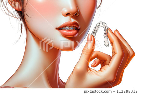 woman with invisalign woman with invisalign 112298312