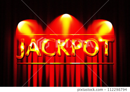 Jackpot word on banner with red curtains Vector illustration Jackpot word on banner with red curtains Vector illustration 112298794