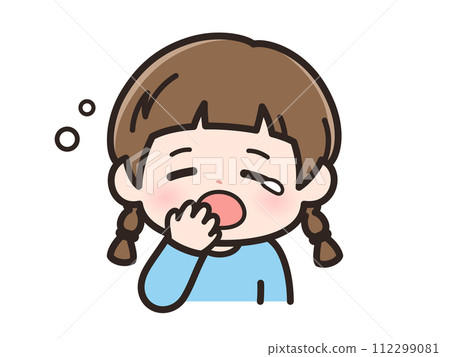 sleepy girl face - Stock Illustration [112299081] - PIXTA