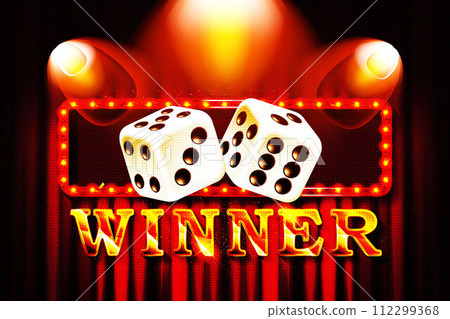 Winner word on banner with red curtains Vector illustration Winner word on banner with red curtains Vector illustration 112299368