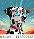dalmatian with glasses 112299482