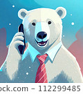 Polar bear making a phone call 112299485