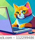 Cat using a personal computer 112299486