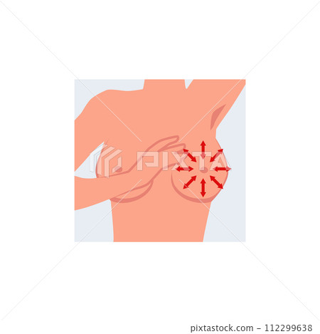 Breast self-examination technique vector illustration Breast self-examination technique vector illustration 112299638