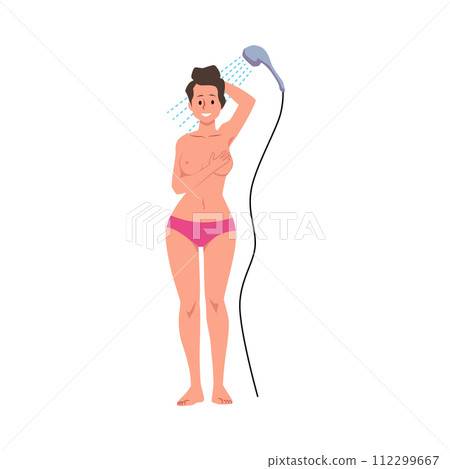 Breast cancer self-check vector illustration 112299667