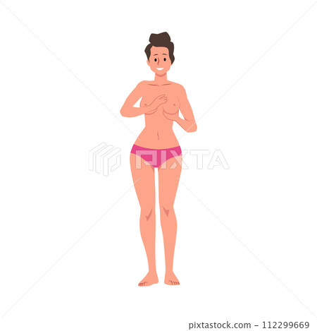 Breast self-exam health vector illustration 112299669