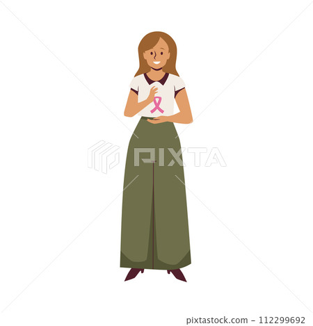 Breast cancer support woman vector illustration Breast cancer support woman vector illustration 112299692