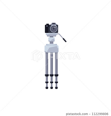 Vector retro camera and vintage tripod illustration Vector retro camera and vintage tripod illustration 112299806