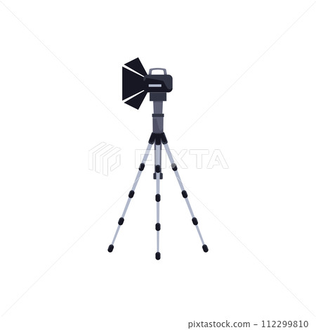 Vector video light and tripod illustration 112299810
