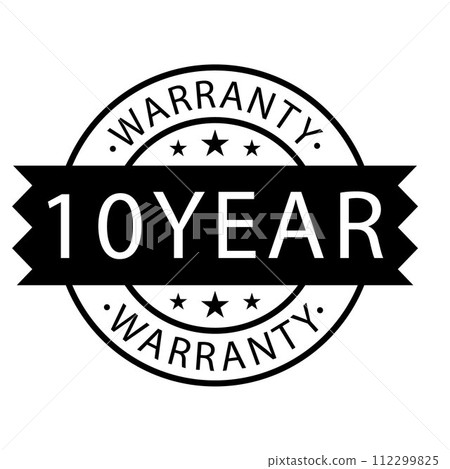 10 year warranty stamp on white background 112299825