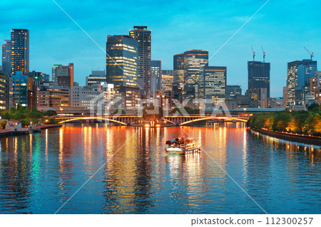 Osaka, Japan Cityscape on the River 112300257