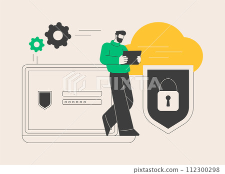 Cloud computing security abstract concept vector illustration. 112300298