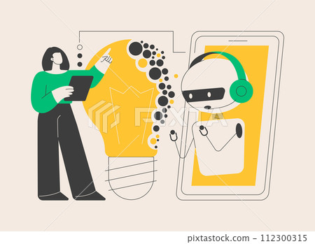 Augmented intelligence abstract concept vector illustration. 112300315