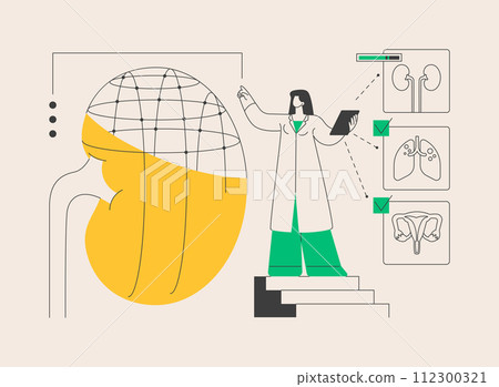 AI use in healthcare abstract concept vector illustration. AI use in healthcare abstract concept vector illustration. 112300321