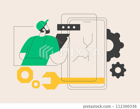 Smartphone repair abstract concept vector illustration. 112300336
