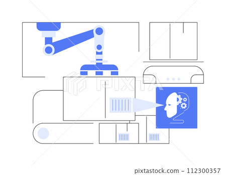 AI-Managed Robotics in Supply Chain abstract concept vector illustration. AI-Managed Robotics in Supply Chain abstract concept vector illustration. 112300357