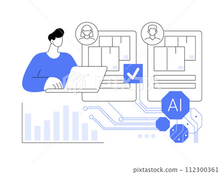 AI-Analyzed Supplier Performance abstract concept vector illustration. AI-Analyzed Supplier Performance abstract concept vector illustration. 112300361