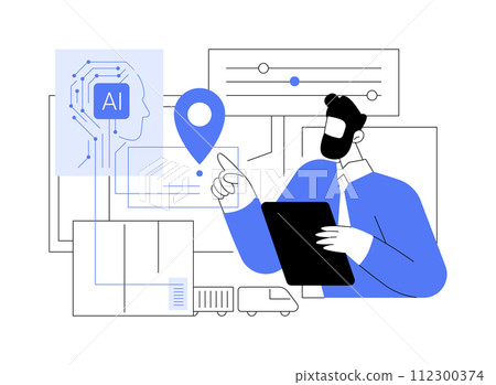 Predictive Maintenance Solutions with AI abstract concept vector illustration. 112300374
