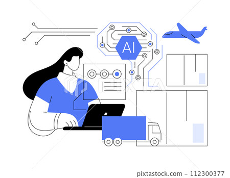 AI Forecasting for Efficient Supply Chain abstract concept vector illustration. AI Forecasting for Efficient Supply Chain abstract concept vector illustration. 112300377