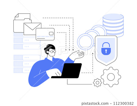 Tokenization isolated cartoon vector illustrations. Tokenization isolated cartoon vector illustrations. 112300382