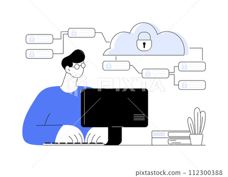 Cloud security isolated cartoon vector illustrations. Cloud security isolated cartoon vector illustrations. 112300388